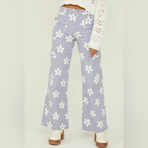 Altar'd State Lavender Floral Flare Pants